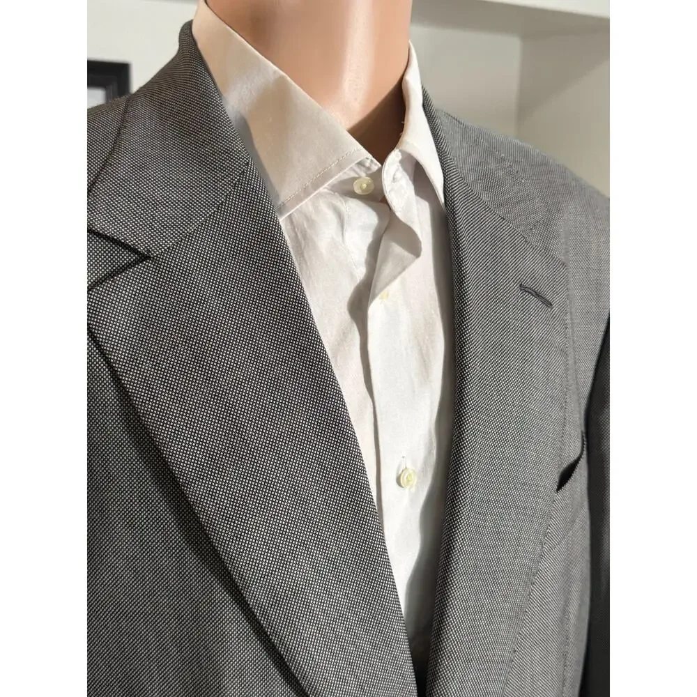 Tom Ford Nailhead Gray Suit 54 44R Shelton 36x31 Trousers Notch Lapel
